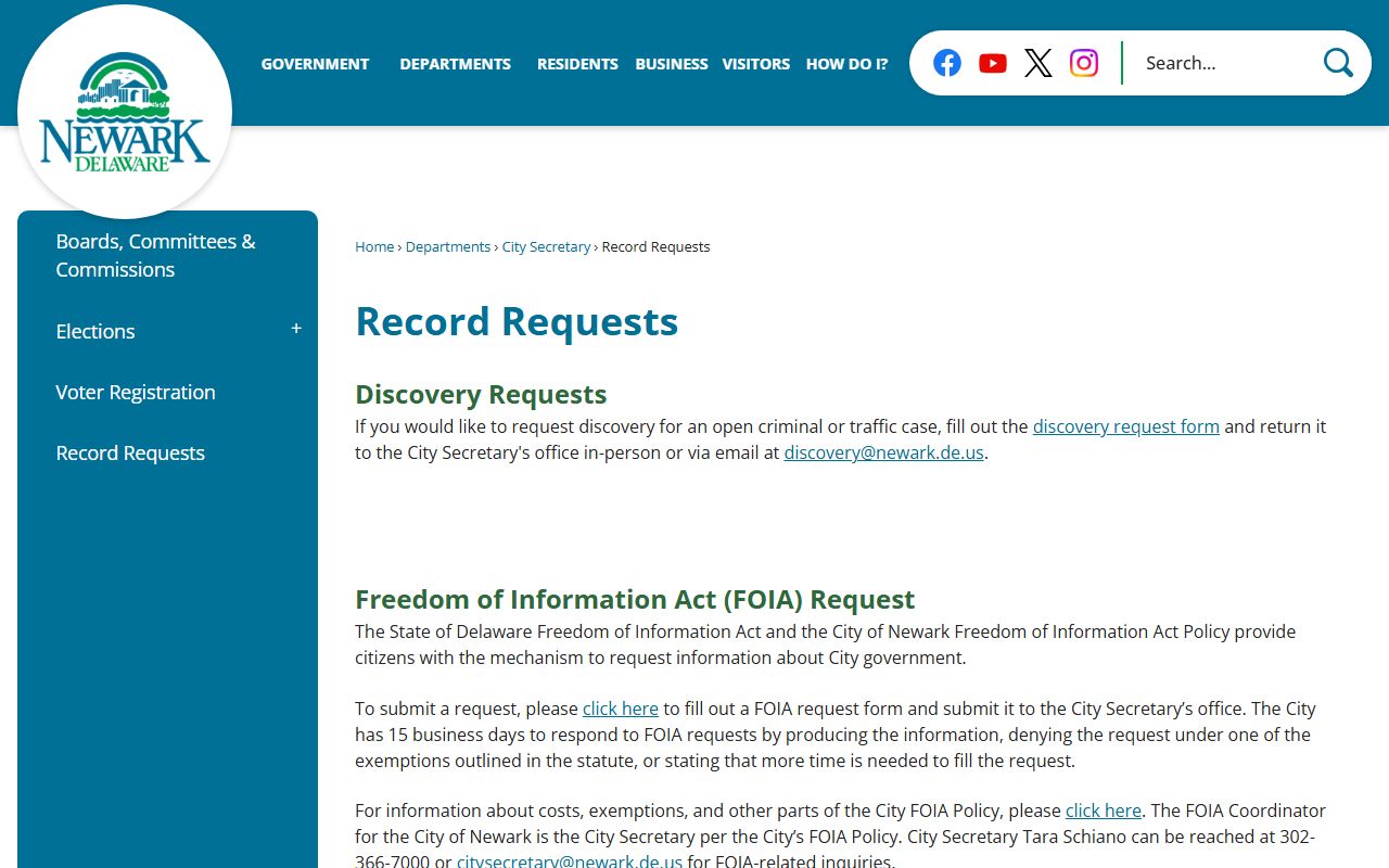 Newark Court Record Requests