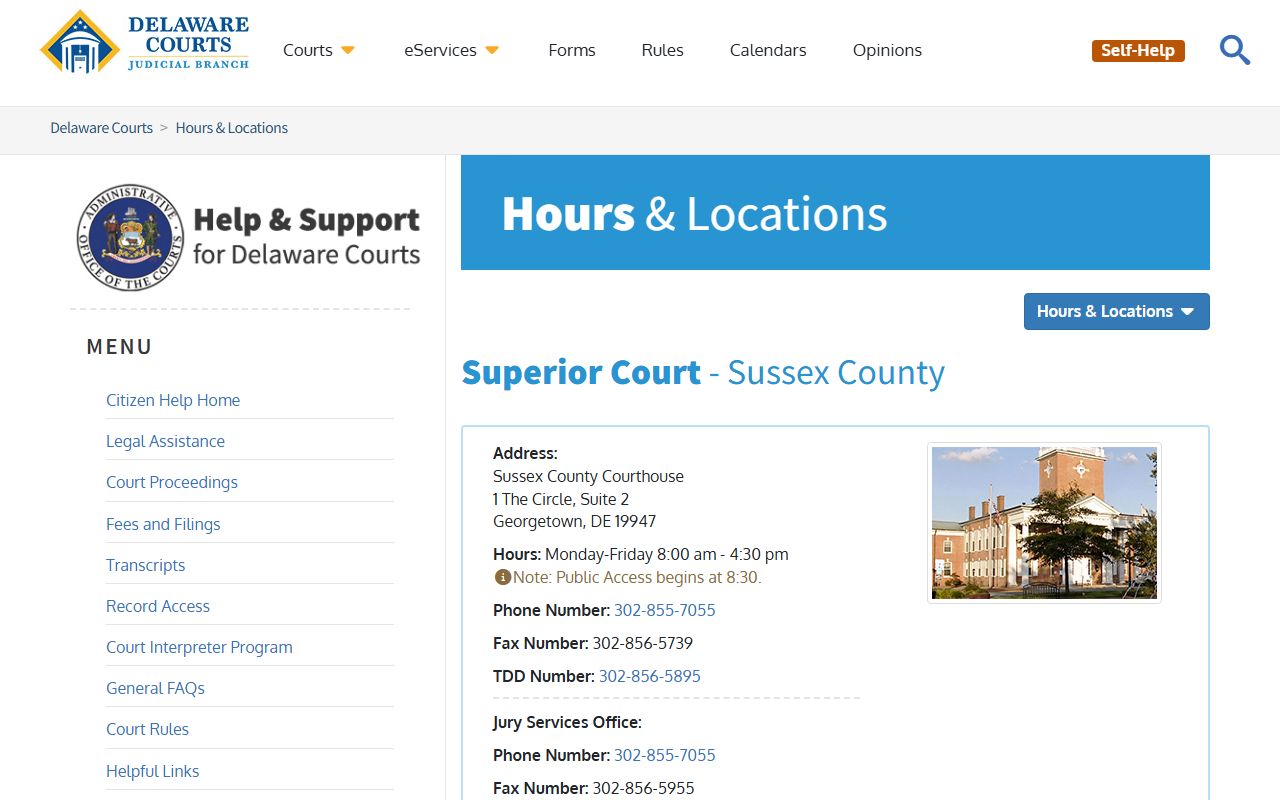 Sussex County Superior Court Records