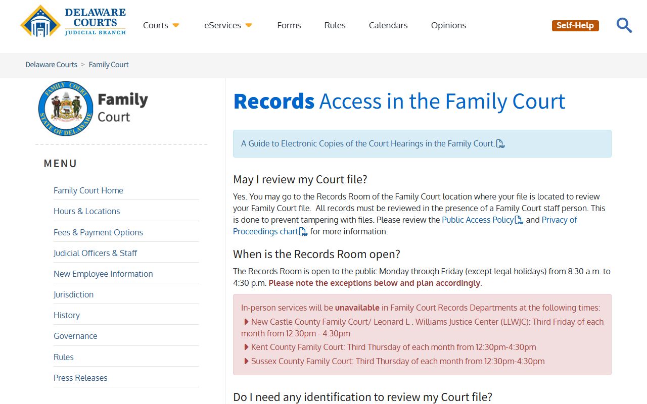Delaware Family Court Records Access