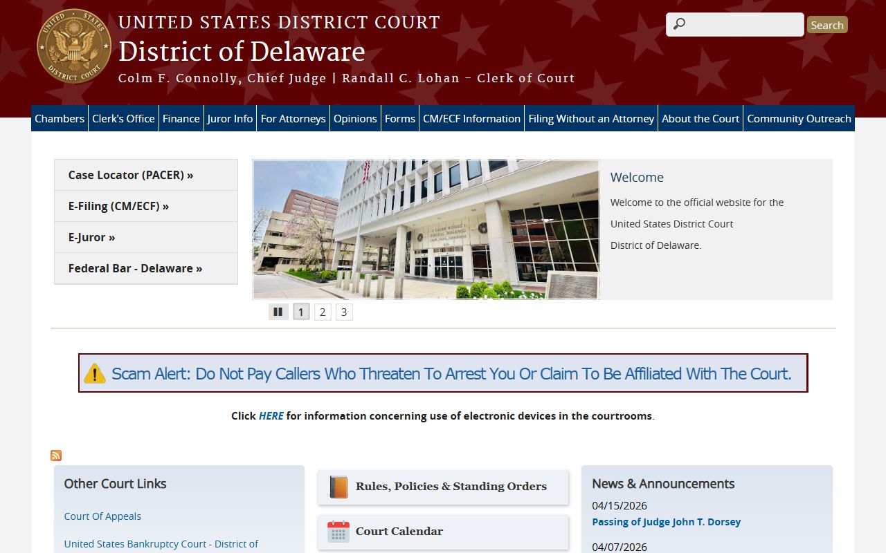 U.S. District Court for the District of Delaware Records